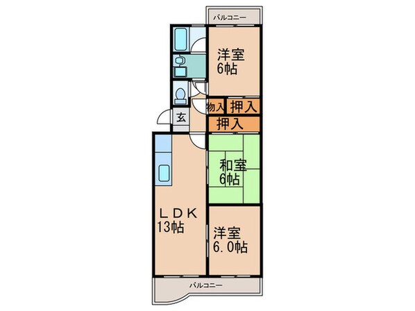 エクセル篠栗の物件間取画像